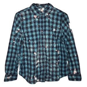 Upcycled bleached flannel shirt